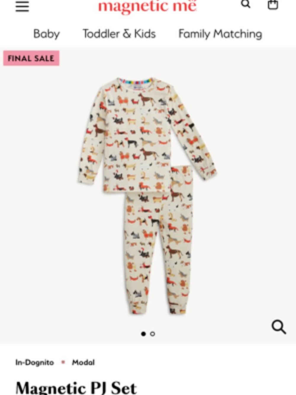 Magnetic Me - Magnetic Pajama Set in Dognito - 18-24 Mo